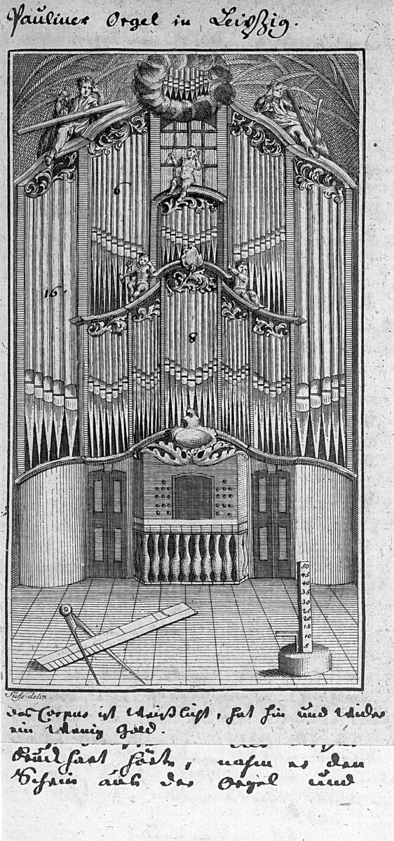 Stich der Orgel in der Universitätskirche