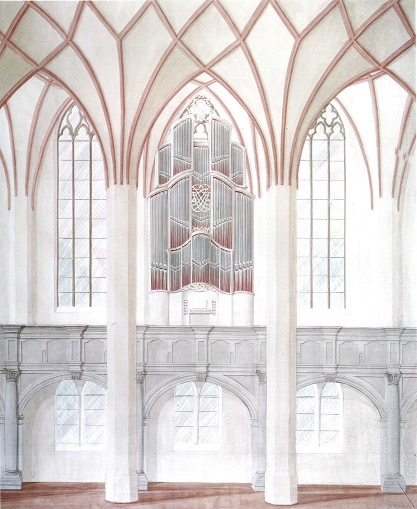 Frühe Skizze der Bach-Orgel