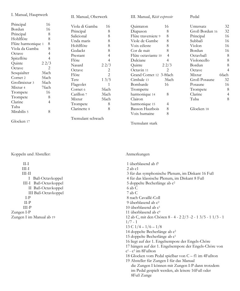 Disposition der Orgel in St. Michaelis, Hildesheim