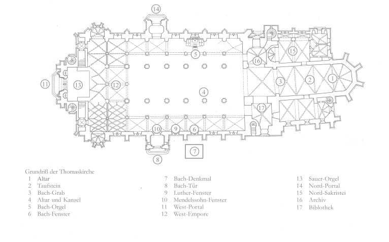 Beschrifteter Grundriss der Thomaskirche